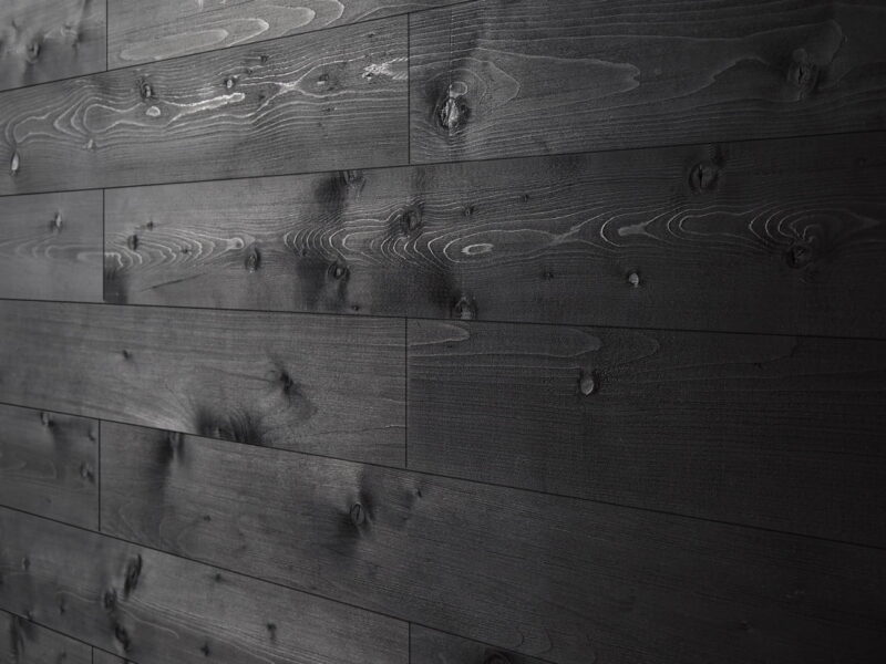 Black wood accent wall