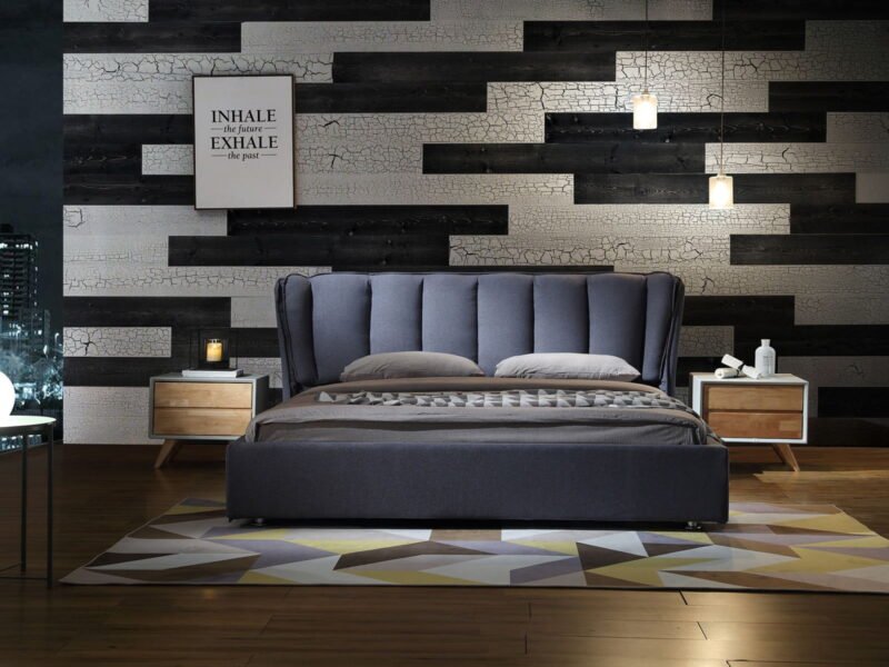 Cracked White, Charcoal - Peel and Stick Planks - WoodyWalls