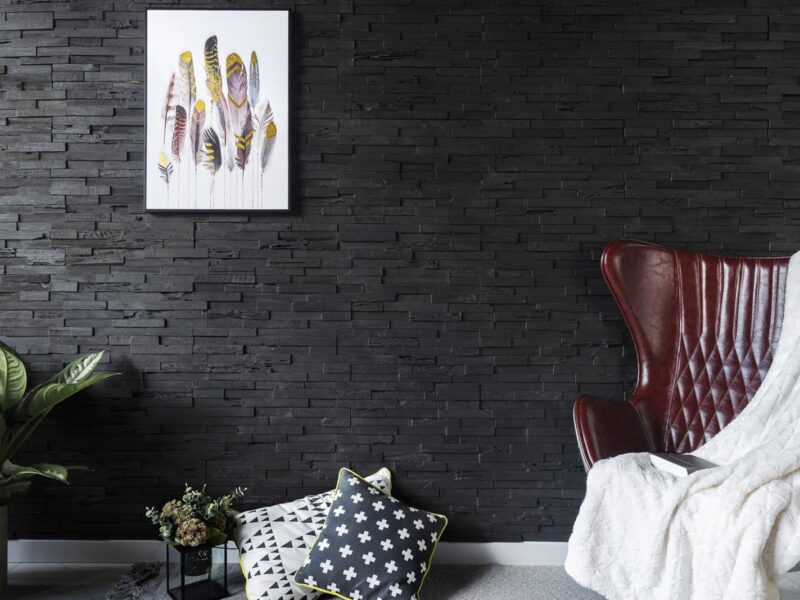 Dark Graphite - 3D Wall Panels | Reclaimed Wood - WoodyWalls