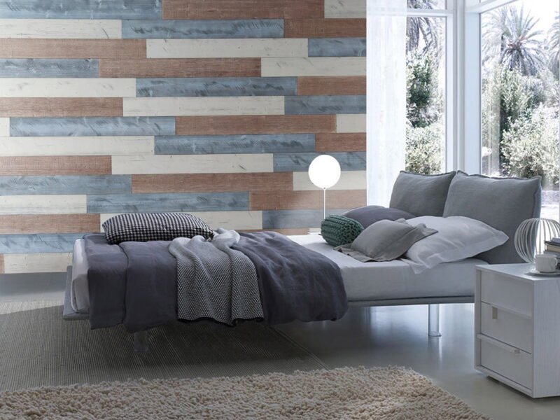 Sweetened Milk, Warm Sand, Natural Gray - Peel and Stick Wood Planks - WoodyWalls