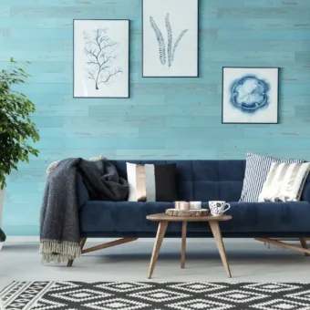 Vintage Blue Peel and Stick Wood Planks