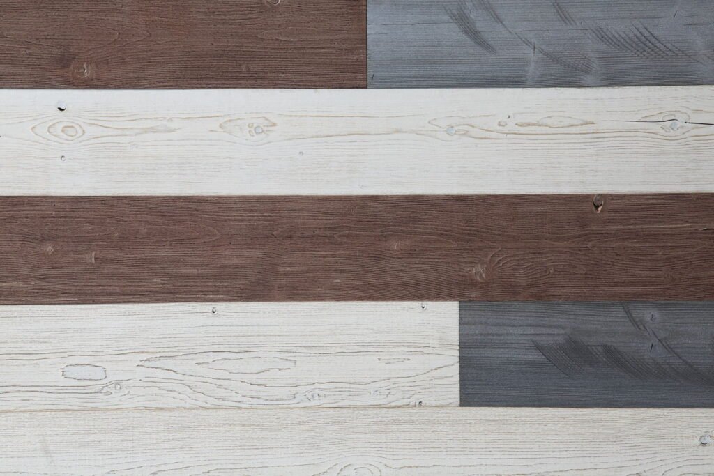 White, Natural Gray, Old Brown - Peel and Stick Wood Planks - WoodyWalls