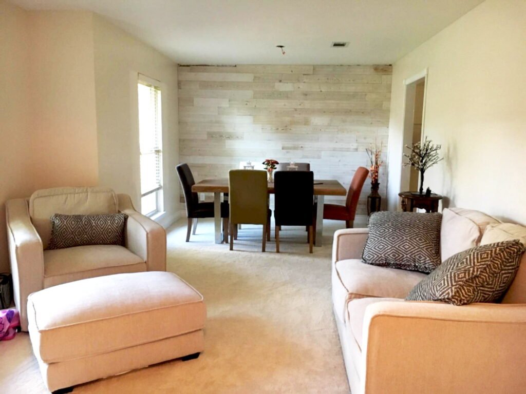 White Washed - Peel and Stick Wood Planks - Living room