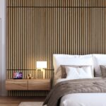 Slat wall with decorative wood panels for walls