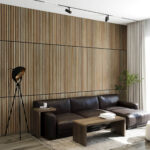 living room wood slat wall panels