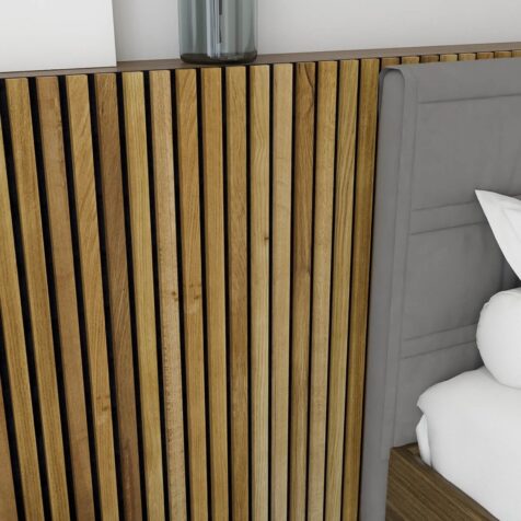 DIY headboard wood paneling