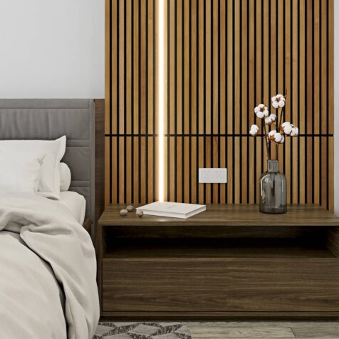White oak wood slats for wall
