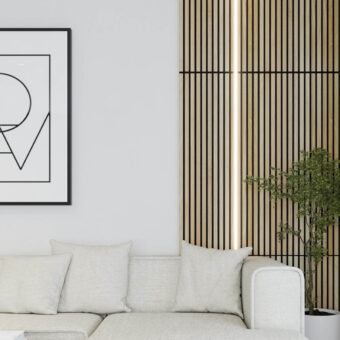 White Ash Solid Wood Slat Wall Panels