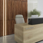 walnut wood wall paneling for office