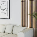 solid wood slat paneling for living room