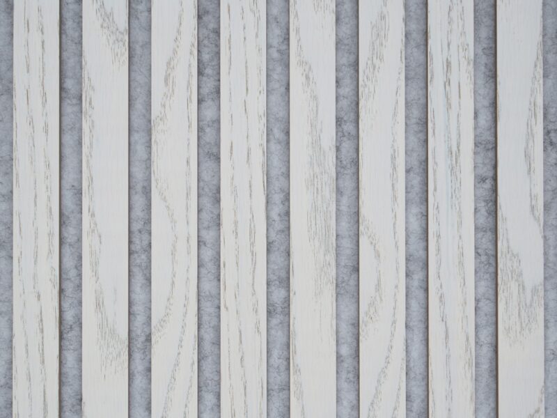 White wood veneer slatted wood wall panels