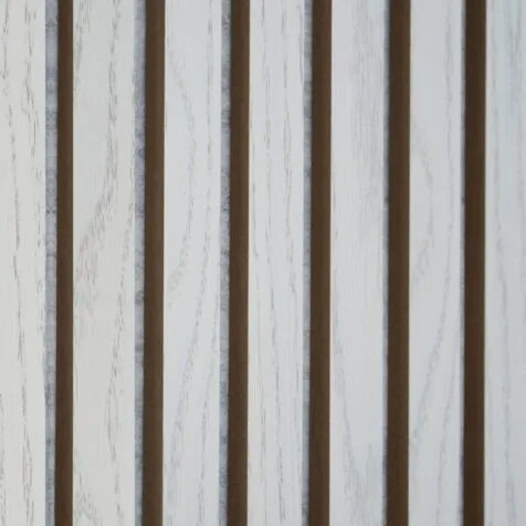 white slatted wood wall panels