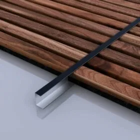 Black Metal Edge Trim for Wood Slat Wall Panels 3