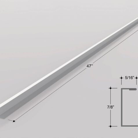 Brushed metal edge trim for wood accent wall