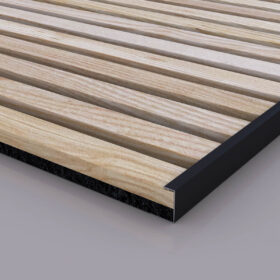 Black Metal Edge Trim for Wood Slat Wall Panels