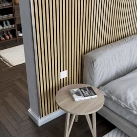 Brushed Metal Edge Trim for Wood Slat Wall Panels 7