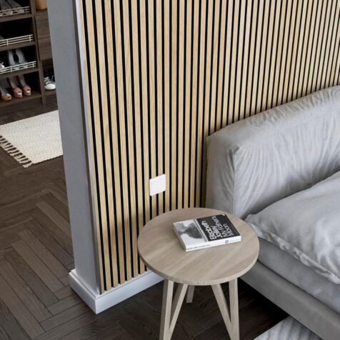 Brushed Metal edge trim for wood accent wall