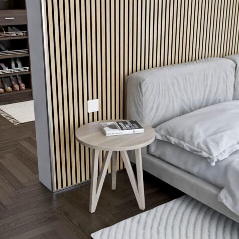 Metal edge trim for wood slat wall