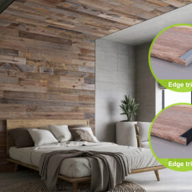 Brushed Metal Edge Trim for Barn Wood Wall 3