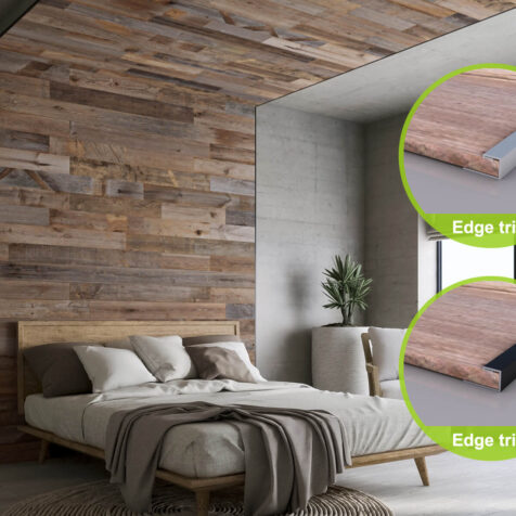 Edge trim for barn wood wall