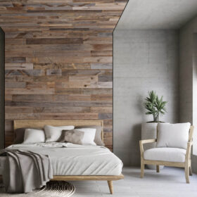 Brushed Metal Edge Trim for Barn Wood Wall 5