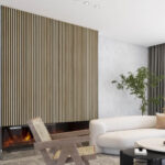 Edge trim for wood slat wall, modern wood slat accent wall for DIY electric fireplace