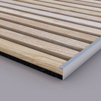 Brushed Metal Edge Trim for Wood Slat Wall Panels