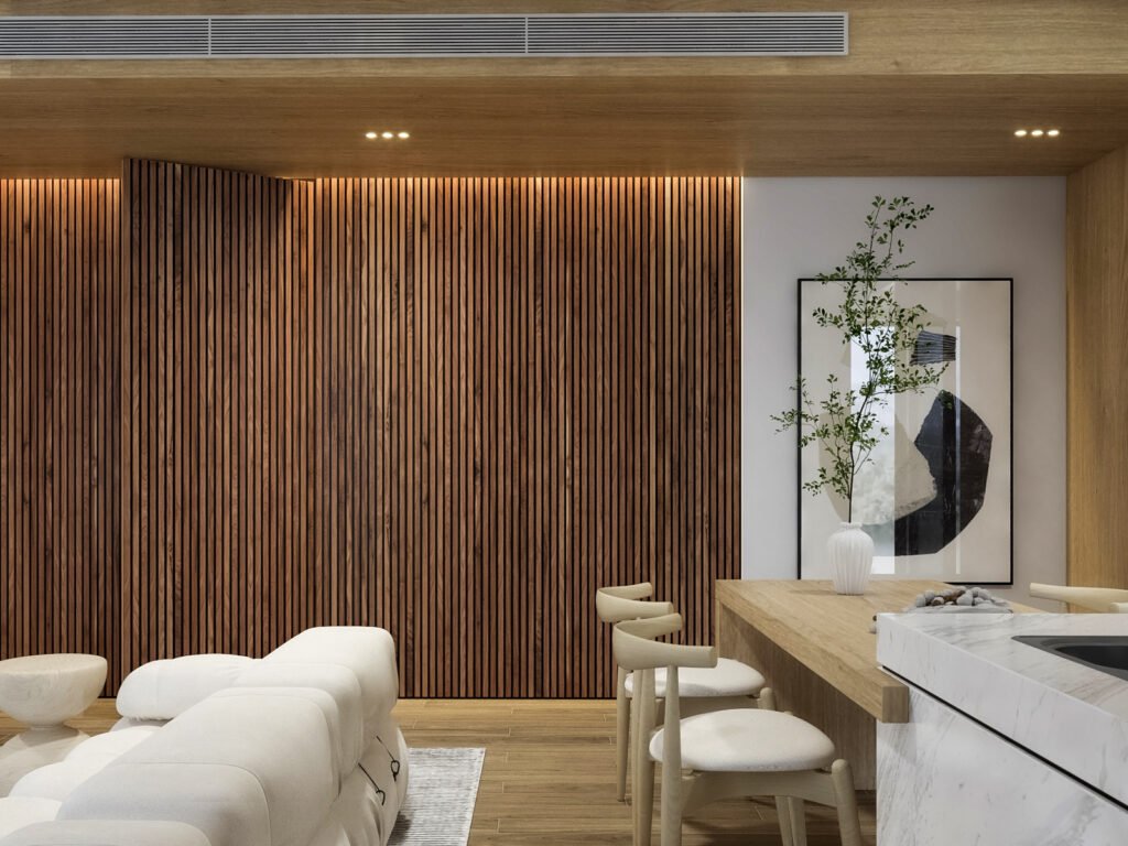 Walnut <br>Long Wood Slat Wall Panels 10