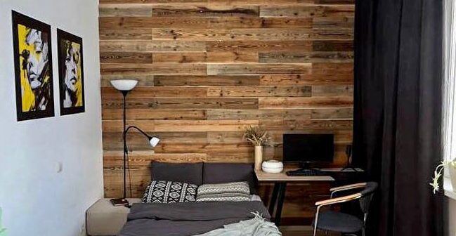 Brown barn wood wall