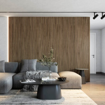 Antwerp Full Height Wood Slat Wall Panels