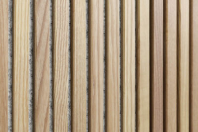 White Ash With Grey Felt Full Height Wood Slat Wall Panels 18