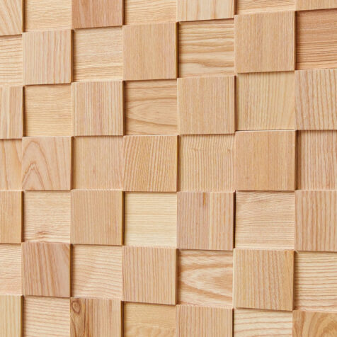 White ash wood mosaic tile