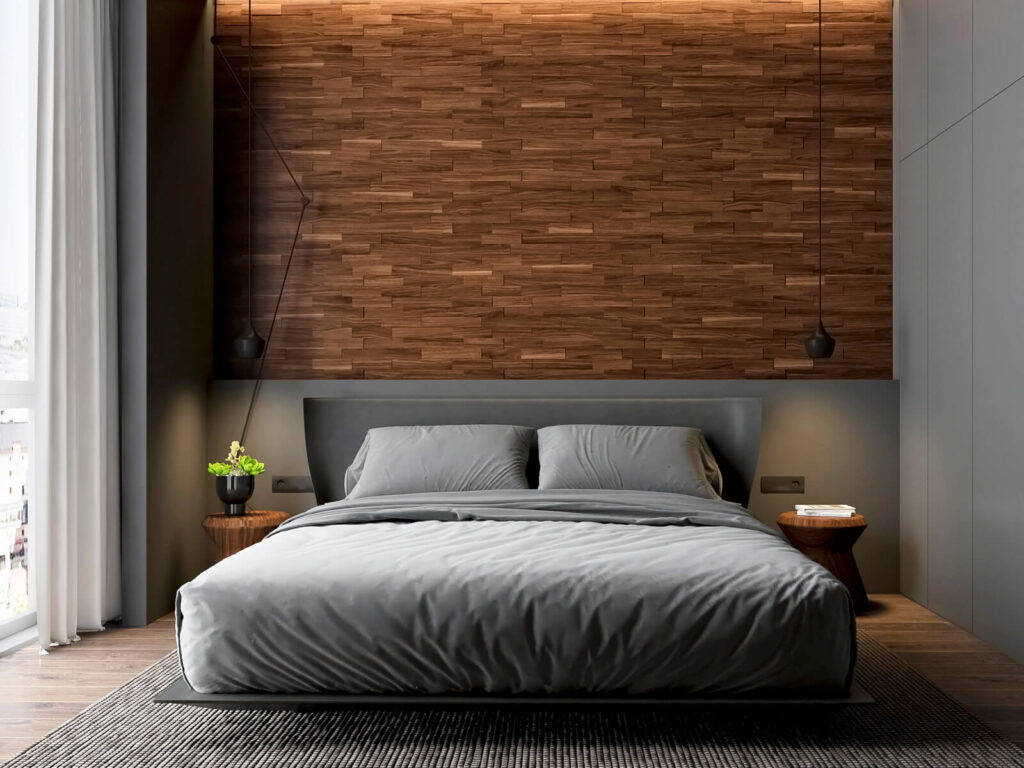 Walnut Linear <br>3D Wall Panels 18