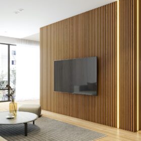 Montevideo Full Height Wood Slat Wall Panels 2