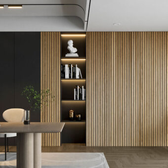 Oslo Full Height Wood Slat Wall Panels