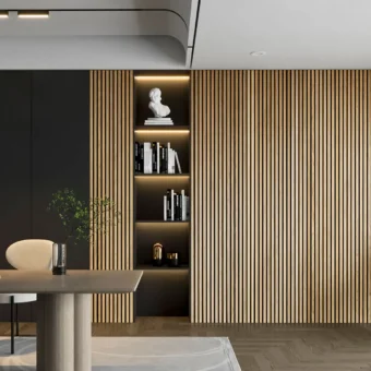 Oslo Full Height Wood Slat Wall Panels