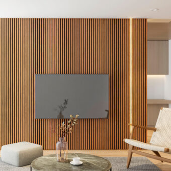 Montevideo Full Height Wood Slat Wall Panels
