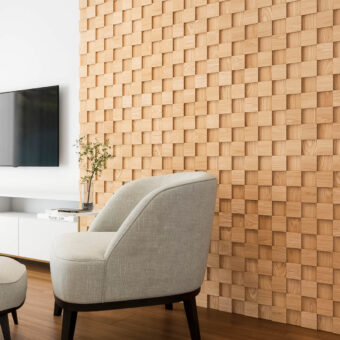 White Ash Square 3D Wall Panels
