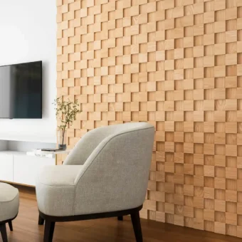 White Ash Square 3D Wall Panels