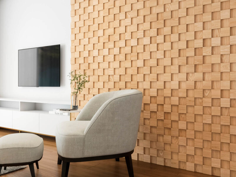 White Ash Square &Lt;Br&Gt;3D Wall Panels