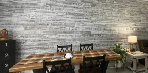 whitewash barn wood accent wall