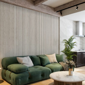 Roma Full Height Wood Slat Wall Panels 2