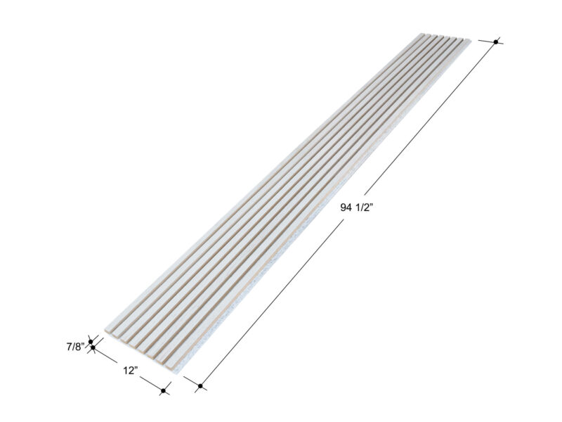 White wood panel size for slat wall