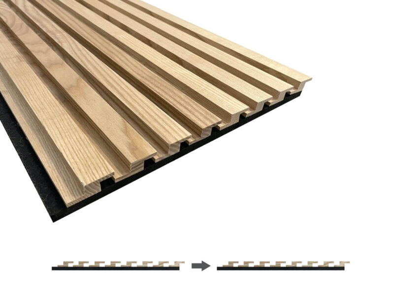 Fluted wood panel shape