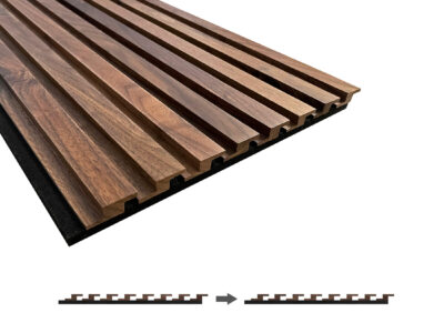 Walnut fluted wood panels