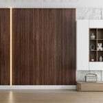 Walnut fluted wood panels