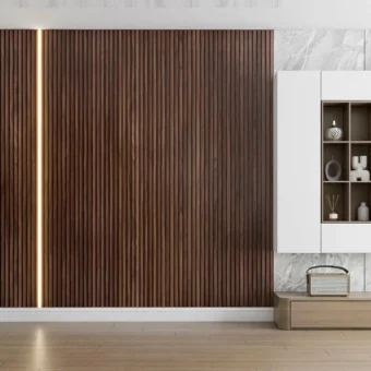 Walnut Fluted Wood Panels (N Shape)