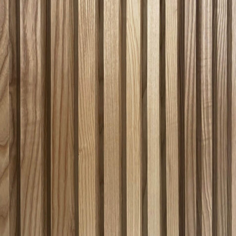 White ash fluted wood paneling