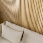 White ash fluted wood panels