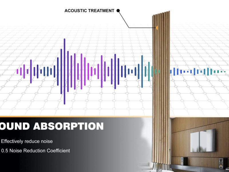 white ash fluted wood panels acoustic rate